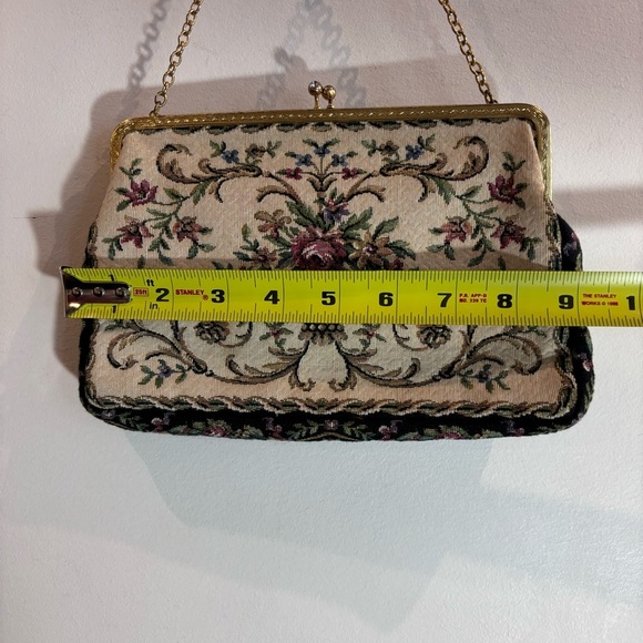 SMALL BAG Tapestry Floral Coin Closure with Rhinestone Unbranded - Picture 3 of 10